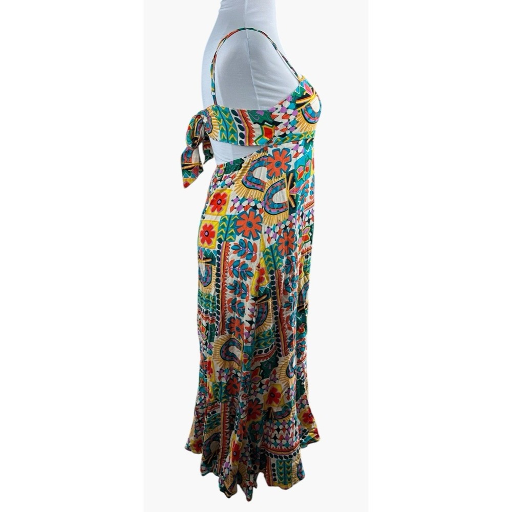 Paper Heart Aztec Sunrise Santana Vacation Resort Floral Maxi Dress Geo Small - Picture 9 of 14